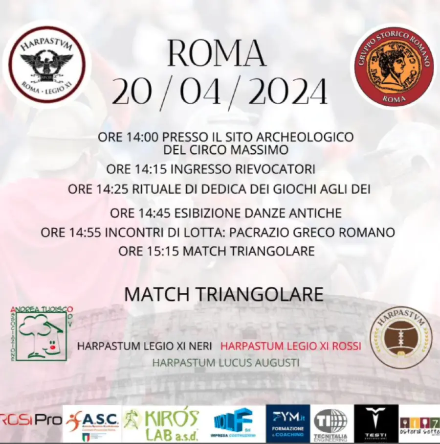 La Lega Harpastum Calcio Antico parteciperà alla manifestazione "Natale di Roma"
